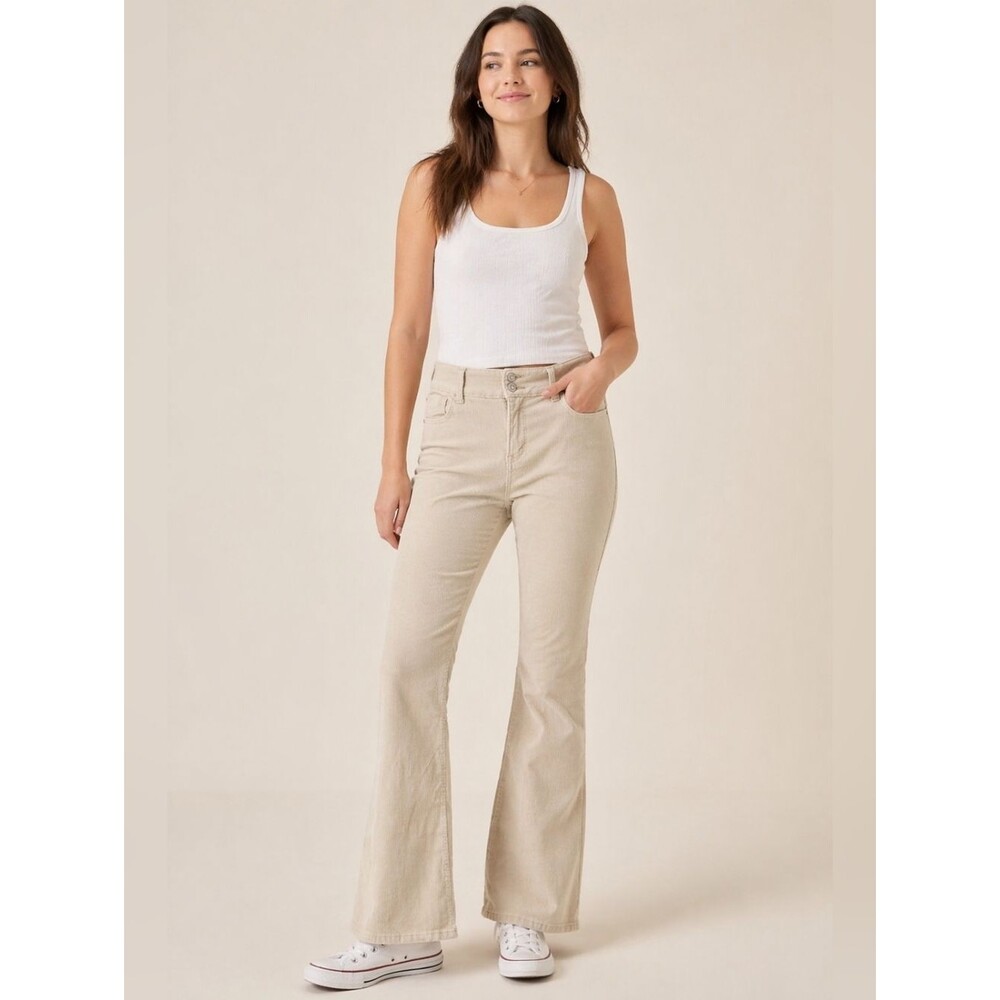 Levis 526 Slender Boot Corduroy Pants Beige Neutral Stretch Bootcut Womens 10M